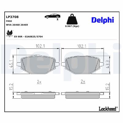 DELPHI LP3708 EAN: 5012759819845.