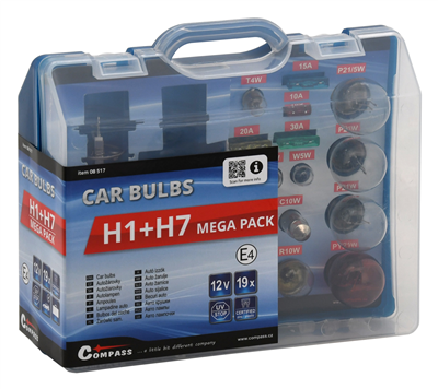 ŽÁROVKY SERVISNÍ BOX 12 V MEGA PACK H1+H7+POJISTKY