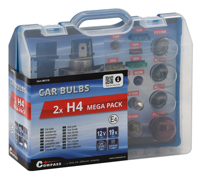 ŽÁROVKY SERVISNÍ BOX 12 V MEGA PACK H4+H4+POJISTKY