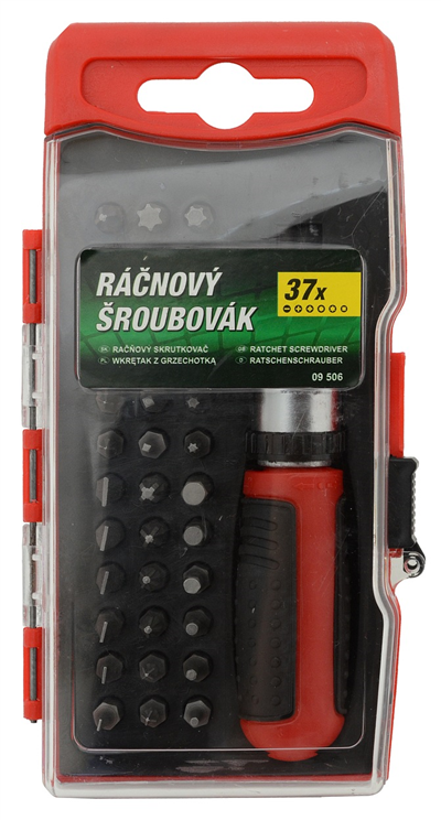 SADA RÁČNOVÝ ŠROUBOVÁK 37 DÍLŮ