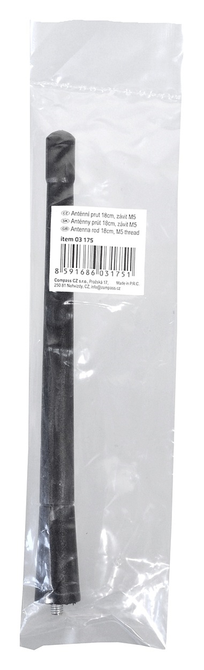 ANTÉNNÍ PRUT 18 cm GUMOVÝ, BULK