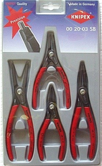 Sada 4 kleští na pojistné kroužky - KNIPEX 002003SB