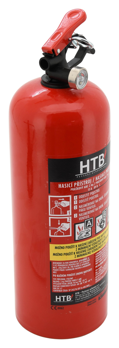 2 kg práškový hasiaci prístroj ABC s manometrom