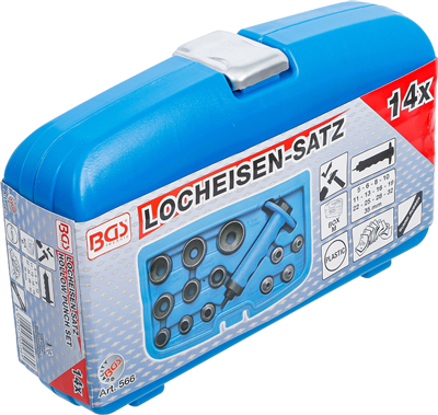 Děrovače 5,0 - 35,0 mm, sada 14 dílů, v PVC kazetě - BGS 0566