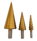 MAGG 070010 Stupňovité vrtáky 4-12 mm, 4-20 mm, 4-32 mm, sada 3 kusov