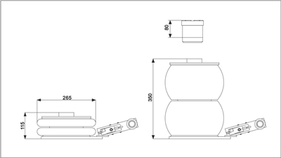 Vzduchový kladkostroj S-2T2S, 2 t, krátka rukoväť