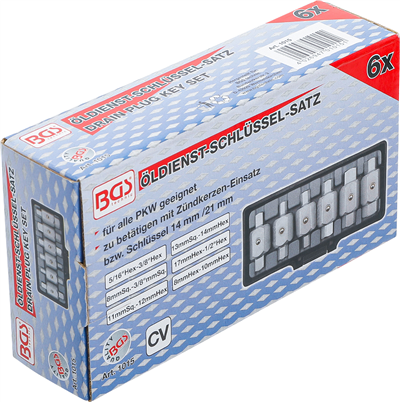Nástrčné hlavice na vypúšťanie oleja - BGS 1015