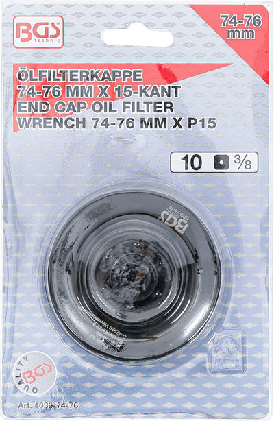 Hlavice na povolování olejových filtrů 74 - 76 mm, 15 hran, FORD, VW - BGS 1039-74-76