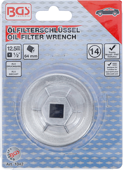 Hlavice na povolování olejových filtrů 64 mm - 14-hran - BGS 1042