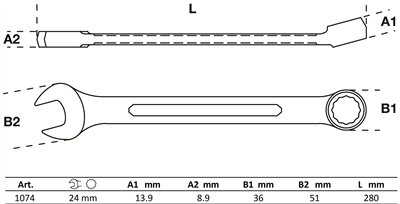 Klíč očkoplochý 24mm- BGS 1074