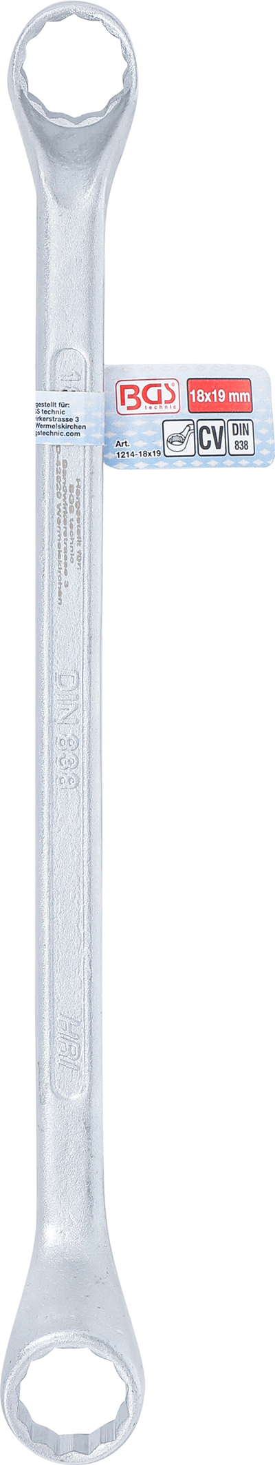 Klíč očkový tvrzený, vyhnutý - BGS 1214-18x19