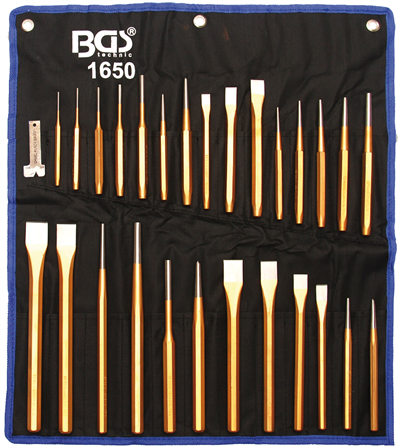 Dláta, dierovače, zahlbovače, sada 28 dielov - BGS 1650
