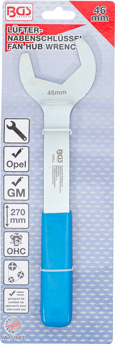 Klíč 46mm plochý speciální pro vodní čerpadla Opel, GM - BGS 1683