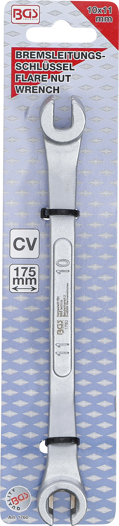 Kľúč na brzdové skrutky, matice kolies, ohnuté 10 x 11 mm - BGS 1760
