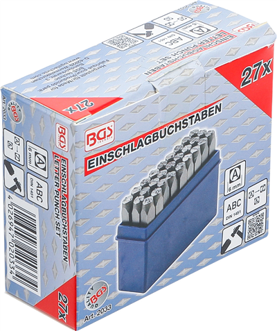 Razidlá na písmená, sada 27ks 6,0 mm - BGS 2033