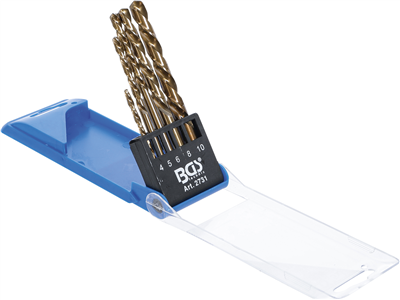Vrtáky HSS 3,0 - 10,0 mm, titánové, ľavé - BGS 2731