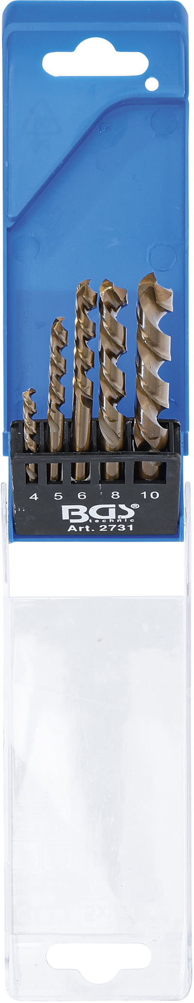 Vrtáky HSS 3,0 - 10,0 mm, titánové, ľavé - BGS 2731