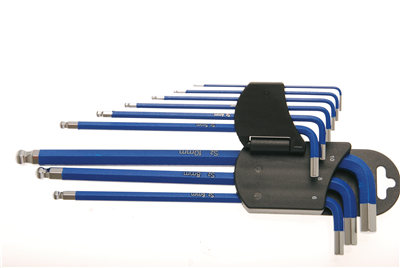 Klíče imbus 9ks extra dlouhé, s kuličkou a magnetem - BGS 35100