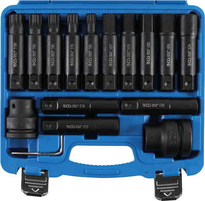 Bity úderové pro nákladní auta 16ks Torx/Imbus/E-profil - BGS