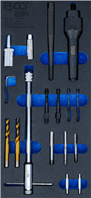 BGS technic 8297 Přípravek pro odvrtání a opravu závitu žhavících svíček M8x1,0 a M10x1,0 - BGS