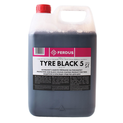 Ochranný a barvicí přípravek na pneumatiky TYRE BLACK 5, objem 5 litrů