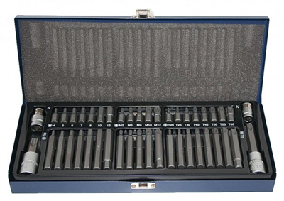 Bity Imbus, TORX s otvorom a XZN, s adaptérmi, sada 44 kusov