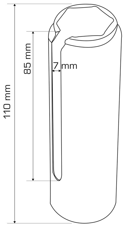 Klíč na snímače a lambda sondy, rozměr 22 mm, výřez 7,5 mm
