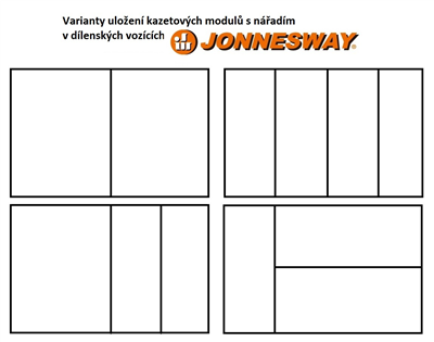 Dílenský vozík nevybavený, s postranním úchytem, 7 zásuvek - JONNESWAY C-7DW1
