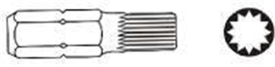 Bit XZN (Spline), velikost M14, úchyt 10 mm, délka 75 mm - JONNESWAY D10M75M14A