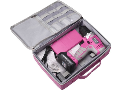 Lady AKU vrtací šroubovák, 12V, 1300mAh, svítilna růžový - EXTOL LADY