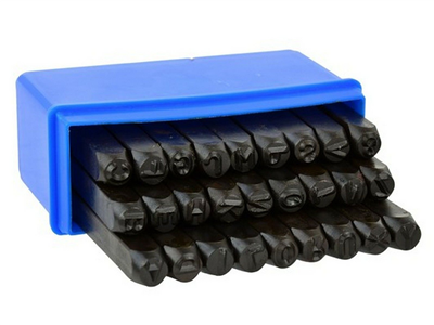 Dierovače písmen, 6 mm, sada 27 kusov