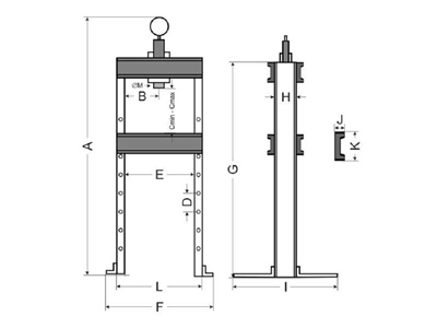 Hydraulický dielenský lis 20 t, s manometrom