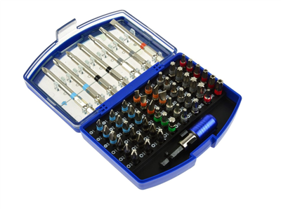 Sada skrutkovacích bitov - plochý, Phillips, Imbus, Torx, 56 kusov