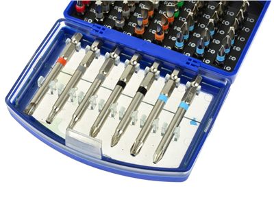 Sada skrutkovacích bitov - plochý, Phillips, Imbus, Torx, 56 kusov