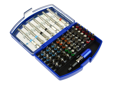 Sada skrutkovacích bitov - plochý, Phillips, Imbus, Torx, 56 kusov