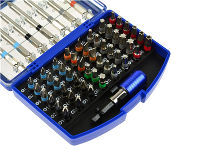 Sada skrutkovacích bitov - plochý, Phillips, Imbus, Torx, 56 kusov