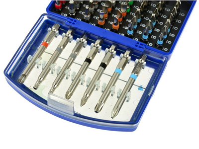 Sada skrutkovacích bitov - plochý, Phillips, Imbus, Torx, 56 kusov