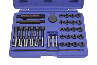 Opravná sada na závity žhaviacich sviečok M8x1, M10x1, M10x1,25, M12x1,25, 33 kusov - QS14140