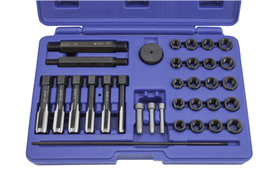 Opravná sada na závity žhaviacich sviečok M8x1, M10x1, M10x1,25, M12x1,25, 33 kusov - QS14140
