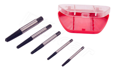Vytahováky poškozených šroubů 3-18 mm, hobby využití, sada 5 kusů - QUATROS QS14226