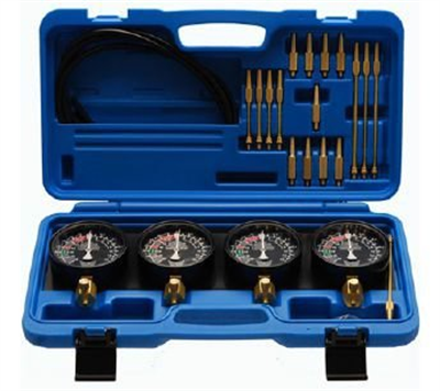 Tester na synchronizaci karburátorů, vakuometry + redukce - QUATROS QS30504
