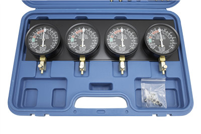 Tester na synchronizaci karburátorů, vakuometry + redukce - QUATROS QS30504