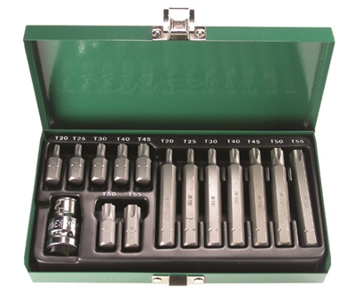 Sada bitov TORX, T20 - T55, dĺžky 30 a 75 mm, 15 kusov - S29H4215S