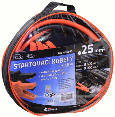 01131 Startovací kabely 25 délka 3,5m TÜV/GS DIN72553