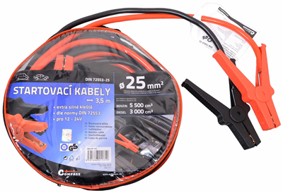 01131 Startovací kabely 25 délka 3,5m TÜV/GS DIN72553