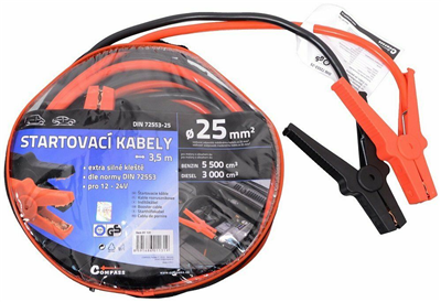 01131 Startovací kabely 25 délka 3,5m TÜV/GS DIN72553