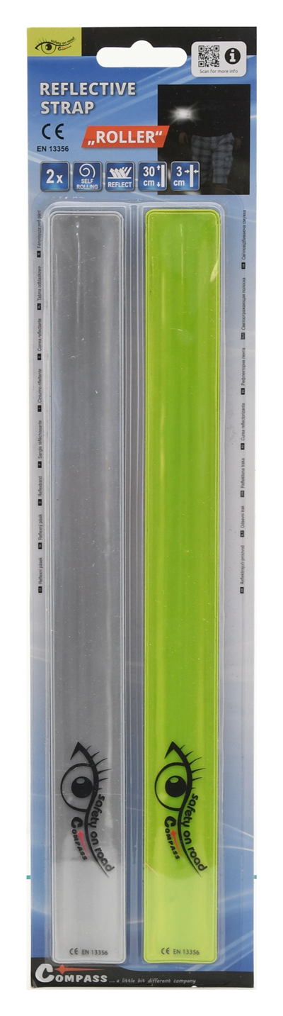 01710 Pásek reflexní ROLLER 2ks žlutý + stříbrný