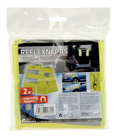 01762 Reflexní pás s magnety žlutý 2ks