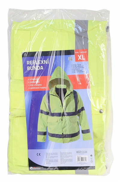 01771 Bunda s kapucí reflexní SAFETY XL