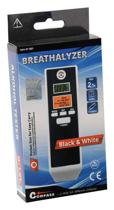 01901 Alkohol tester BLACK/WHITE, digitální